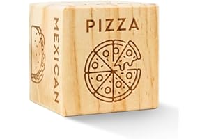 ALIZA PREMIUM PARTY SUPPLIES Date Night Dice by Aliza | Wooden Dice for Husband's Birthday - Unique Dinner Ideas, Perfect Valentines Day Gift for Him, Boyfriend, Dad, Brother - Fun Takeaway Food Dice for an Indecisive Dinner