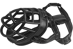 PETCUTE Bozal para Perro Bozal Perro PequeñO Medianos Grandes Anti Ingestas Previene Mordidas para Que No Coma Correa Tirones Ajustable