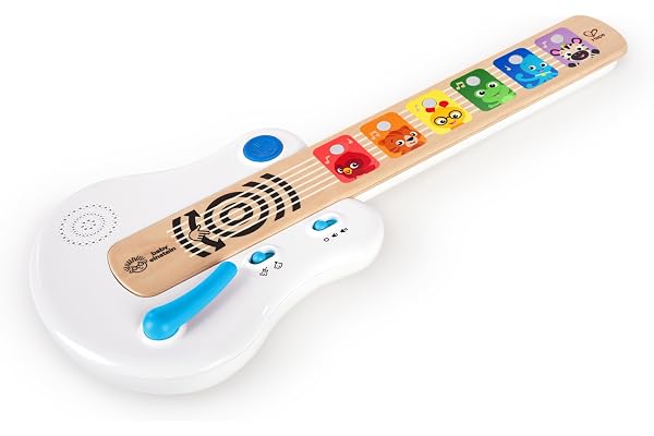Baby Einstein, Hape, Guitare Électronique Strum Along Songs Magic Touch, Jouet Musical en Bois, 2 Modes de Jeu, Instruments de Musique pour Enfants, à partir de 6 Mois