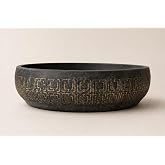 Beton Aranjman ve Bonsai Saksısı Antrasit Gold 25-30 cm &Ccedil;ap Yuvarlak
