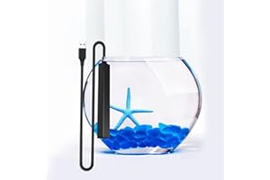 SHIENFIR Small Aquarium Heater, 5W Fish Tanks Heater Mini USB Powered Submersible Heater Aquarium Heating Rod for 0.5-2.5L Water Tanks 5W