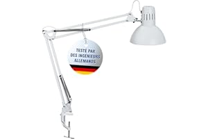 MAUL lampe de bureau MAULstudy en métal | Lampe LED professionnelle | Lampe à pince flexible pour le bureau, le salon et l'atelier | Haute qualité d'éclairage à LED | Sans ampoule | Blanc