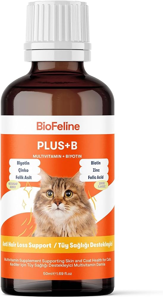 Biofeline Kediler İçin Plus B Damla 50ml ve Tüy Dökülmesini Engelleyici Biotinli Tüy Sağlığı Damlası