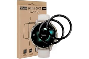 Carantee Verre Trempé pour Garmin Venu 3s Film, Bubble Free Tactile sensible Vitre Protection, Couverture 3D complète, 0,15mm anti-rayures, 2 Pièces Ultra Slim HD Garmin Venu 3s Film Protection Écran