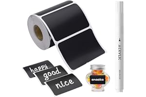 ZEXOWIJ Lot de 120 Etiquettes Autocollantes, Etiquette Epices avec Stylo, étiquettes pour Bocaux pour la Cuisine, Pour Pots à épices, Confitures, 5.5 x 3.5 cm (Rectangulaire)