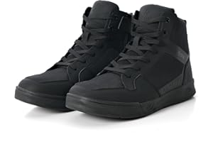 ‎IRON JIA'S IRON JIA'S Motorradschuhe Herren Motorradstiefel für alle Jahreszeiten geeignet, wasserdicht rutschfest atmungsaktiv modisch und bequem Schwarz 43