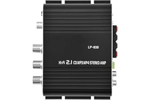 VBESTLIFE Endverstärker, HiFi 2.1 Stereo Bass Auto Heim Audio Endstufe Digital Amp,Kompatibel mit Handy, MP3, Computer usw.(Schwarz)