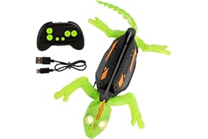 Binghe Bionic Wall Climbing Gecko, Rechargeable Remote Control Climbing Gecko, Wall Crawler Chameleon with LED Eyes and Type-C Cable, Remote Control Robot Kids Toy for Boys & Girls Toys Age 5 & Up