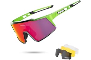 KAPVOE Lunette de Cyclisme Polarisées Homme Femme 1 lentille ou 4 lentilles interchangeables Tr90 Cyclisme Lunette VTT