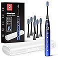 Oclean Electric Toothbrush for Adults, 150 Days Battery Life Electric Toothbrush, USB Rechargeable Sonic Travel Toothbrush with 6 Brush Heads & Travel Case, 5 Modes and Smart Timer