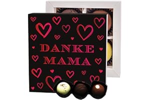 ‎HALLINGERS GENUSS MANUFAKTUR Hallingers Danke Mama - Muttertagsgeschenk Pralinen Geschenk handmade ohne Alkohol aus Edelkakao zum Muttertag für Mama (Box) - Muttertagsgeschenk & Geschenkideen zum Vatertag | Danke Jahrestag Neues