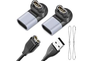 ELUTENG Kabel do ładowania zegarka Garmin z adapterem USB C 90 stopni, 3 sztuki, 3,3 ft, kabel do ładowania, adapter do ładowania, kompatybilny z Garmin Fenix 7/7S/7X/6/6S/6X/5/5S/5X/Forerunner