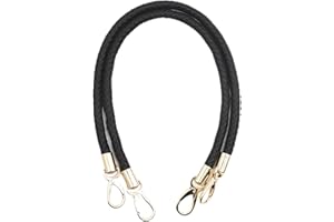 WANYI Asas para Bolsos 2 Piezas 62 CM PU Bolso de Cuero Correas de Mano de Repuesto Universal con Mosquetón para Bolso de Bricolaje Accesorios (Negro 1)