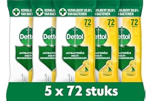 Dettol Power en Fresh Schoonmaakdoekjes Citrus 5 x 72 stuks - Grootverpakking