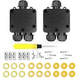 IP68 Waterproof Junction Box, HUYU 3-Way Outdoor Cable Connectors With 3 Cable 3