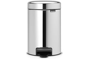 Brabantia Poubelle à Pédale Newicon avec Seau en Plastique, 3L - Acier Brillant