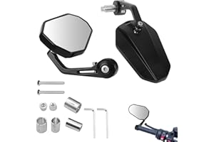 WingFly Retroviseurs Moto Homologué, 7/8" 22mm Retroviseur Moto Embout de Guidon avec E-mark Homologué, Rétroviseurs Latéraux Moto Rabattable Moto pour Scooter Motos Quad ATV