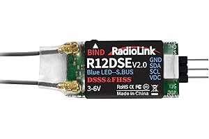 Radiolink R12DSE RC Empfänger 12 Kanäle 2,4 GHz SBUS/PWM Spannungstelemetrie und große Reichweite für Fernsteuerung AT9/AT9S/AT9S Pro AT10II/AT10 für FPV-Renndrohnen, Quadcopter und Hubschrauber