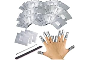 Nacerlary Alluminio Foglio Avvolgere Smalto per Unghie Rimuovere 200 Compresse con Spingi Cuticole e Lima