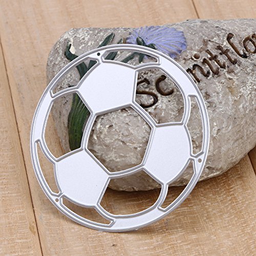 Demiawaking 1Pcs Fußball Schneiden Schablonen DIY Sammelalbum Dekor Papier Karten, Metall Buchzeichen , Metall Lesezeichen als Geschenk fuer Freunde - 2