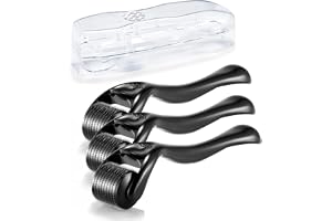 Boolavard Derma Roller Microneedle Roller för ansikte med 3 olika storlekar (0,5 mm, 1 mm, 1,5 mm) skäggrulle, hårväxt ansikt