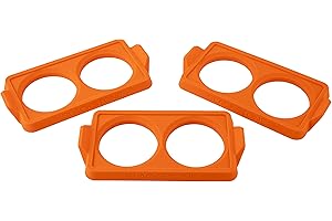 Blackstone 5600 Huevo y tortilla de silicona (juego de 3) para desayuno, antiadherente de grado alimenticio, molde de anillo para panqueques, accesorios portátiles para plancha, naranja