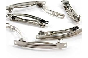 PRÉSENTOIRS POUR BIJOUX Barrette en Métal (Lot de 10 de couleur Argenté) Dimension: 77x 9 mm