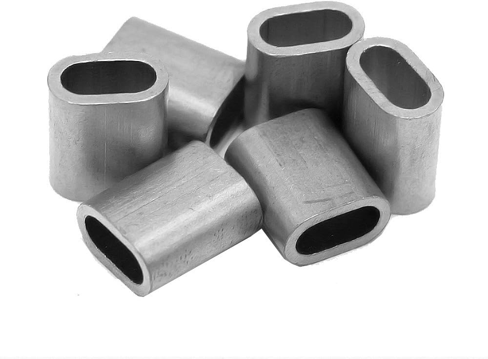 Constrabo® | 50x virolas de aluminio 3 mm | Férulas ovaladas según DIN EN 13411-3 (DIN 3093) | Manguitos de presión, casquillos de aluminio para cables de acero, abrazaderas y conectores de cable