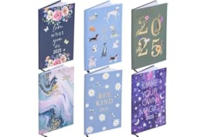 EVELAY 2025 Diary Planner Organiser A5 Size Week To View Diaries Full Year Planner Teacher Home School Office (Flower)
