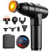AERLANG Massage Gun with Heat, Deep Tissue Muscle Massager Gun with 7 Massages Heads & 20 Speeds, Professional Handheld Percussion Massage Gun for Ath