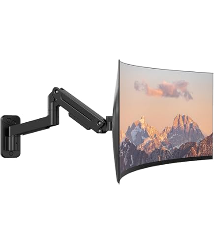 Monitor Wandbeugel 17– 49 inch, tot 20 kg – VESA 75×75 & 100×100 – Kantelbaar, Draaibaar, Roteerbaar & Hoogte Verstelbaar met Gasveer – Uittrekbaar & Ruimtebesparend