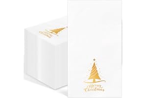 ‎WZCZF 50 Stück Servietten Weihnachten, Goldene Weihnachtsbaummuster Papierservietten, Goldene Weihnachtsservietten, Dekorative Weihnachtsservietten, Weihnachtsessen, Partys, Brautpartys, Babypartys