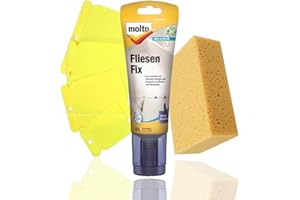 MOLTO, ERHARD-TRADING Molto Fliesenfix Fertigspachtel Set mit Spachtel und Schwamm (Set Weiß)