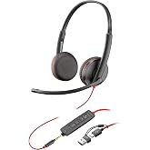 Auricular Poly Blackwire 3225 con cable - Micr&oacute;fono con cancelaci&oacute;n de ruido - Dise&ntilde;o est&eacute;reo - Conexi&oacute;n a PC/Mac/dispositivo