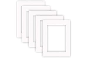 nielsen Conservation Cartoncino Passepartout 1,5 mm, Set da 5, Formato Esterno 30x40 cm per Formato Immagine 20,5x29,5 cm (DIN A4), Bianco Puro Liscio