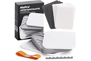 Nicpro Stay Wet Palette pour peinture miniature, plateau acrylique avec couvercle, 100 pièces de papier humide, 4 éponges, porte-pinceau