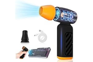 WERTYI Electric Air Duster, 4 Gear Adjustable 110000RPM Air Blower for Cleaning, Cordless Compressed Air Cleaner for PC Laptop Computers Keyboard, Replaces Compressed Air Can