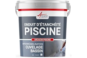Enduit de cuvelage piscine, enduit hydrofuge pour étanchéité piscine et bassin - 5 kg Blanc - ARCANE INDUSTRIES