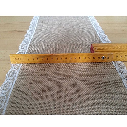 Juteläufer, 5-Meterrolle, mit Spitze, Tischläufer im Vintage Stil für Hochzeiten - 3