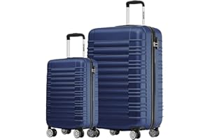 TRVLMORE Koffer & Trolleys - Koffer Set, Kofferset 2 Teilig, Handgepäck Koffer, Hartschalenkoffer Groß, Reisekoffer mit Rollen Groß - Trolley Handgepäck - Handgepäck Trolley Luggage - Blau
