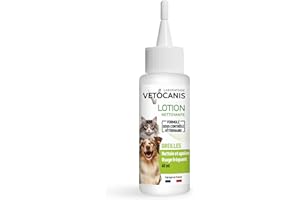 Vetocanis - Prodotto per la pulizia orecchie cane e gatto 60 ml - Pulisci orecchie per cani e gatti di tutte le taglie, razze ed età - Lozione pulizia orecchie con formula a base di estratti di piante