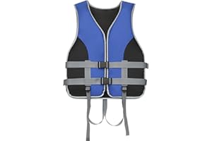 AZVFLY Gilet de Sauvetage pour Adulte, Aide à la flottabilité, Boucle réglable : Gilet de Sauvetage avec Bandes réfléchissantes et sifflets, Gilet de Sports Nautiques Portable pour Adultes et Enfants