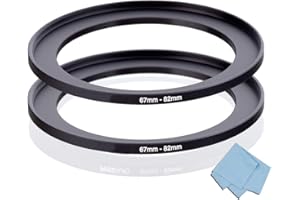 KOMET - Anello step up da 67 mm a 82 mm (obiettivo da 67 mm a filtro 82 mm), 2 pezzi, accessori per convertitore per obiettivo KOMET