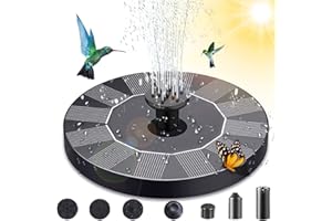 Aoreun Fontaine solaire, fontaine solaire exterieure de jardin,pompes solaires avec panneau solaire de 1.5W, pompe à eau solaire électrique pour bassin de jardin ou fontaine bain d'oiseaux et poissons