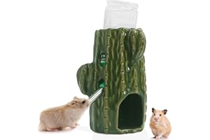 Kelivi Hamster Water Bottle with Stand, 2-in-1 Adjustable 80ml, Guinea Pig Water Bottle for Glass Tank, No Dripping, Chew Proof, Mice, Rats