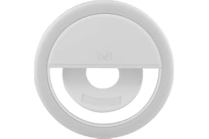 T'NB T’NB Influence Selfie Ring Light, Anneau Lumineux Rond, Compatible Tout Smartphone, Diffusion De Lumière, Différent Niveaux De Luminosité, Photo, Vidéo, Idéal pour Youtube, TikTok, Instagram– Blanc