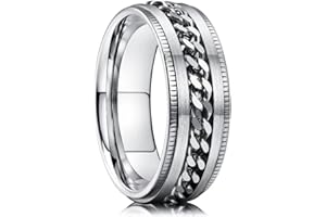 King Will Intertwine Bague rotative en acier inoxydable pour homme Noir/bleu 8 mm