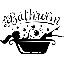 Sticker Mural - Toilettes - Toilettes - Salle De Bain - WC - Amusant 25 Cm X 20 Cm - Porte De Salle De Bain Amusante - Home Decor Small Toilet Sign Removable Wall Stickers