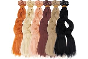 DICOSMETIC 6 pezzi parrucca di bambola 6 colori capelli di bambola 18cm capelli di bambola corti e dritti capelli di bambola di plastica kit di fabbricazione di bambole sostituzione di capelli falsi