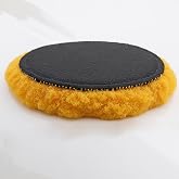 Yellow Color (1 Piece) Medium Hard Sheep Lambskin Pad &Oslash; 125 mm Cake Polishing Velcro Based Wool